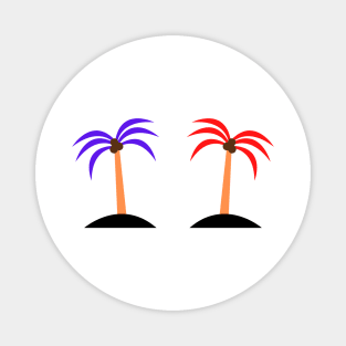 red purple palm tree texture Magnet